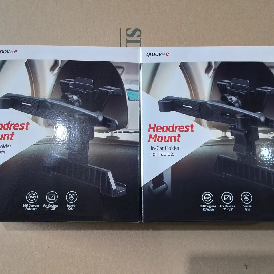 LOT OF APPROXIMATELY 35 BRAND NEW BOXED GROOVE HEADREST MOUNTS