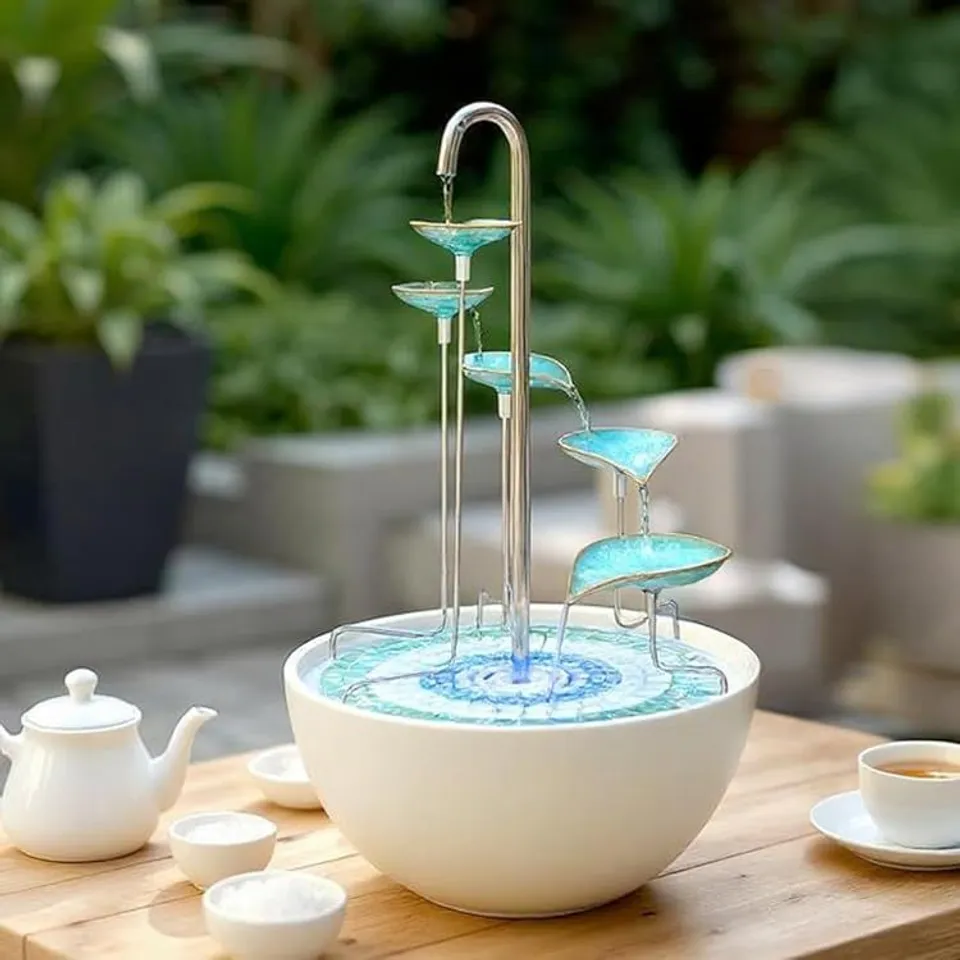 HYDRIA INDOOR/OUTDOOR WATER FEATURE KIT & VERDIGRIS LEAF CASCADE BUNDLE