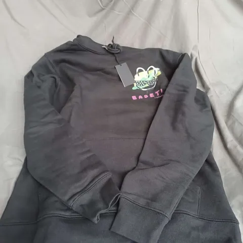 BAD ETIQUETTE LONDON HOODIE IN BLACK SIZE M