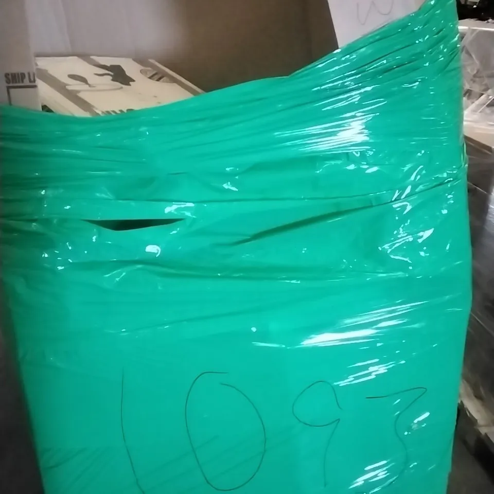 PALLET OF ASSORTED ITEMS INCLUDING DOUBLE SIZE AIR MATTRESS, SPEED BALL PLATFORM, 46" PINTAIL LONGBOARD, CLOTHES RACK WITH SHELF, OLARHIKE DOUBLE HIGH AIR MATTRESS 