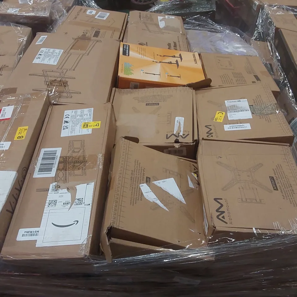 PALLET CONTAINING A VERY LARGE QUANTITY OF ASSORTED TV STANDS/MOUNTS ECT