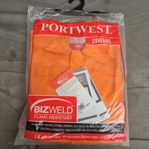 BAGGED PORTWEST BIZWELD OVERALL IN ORANGE (MEDIUM - 31" LEG)