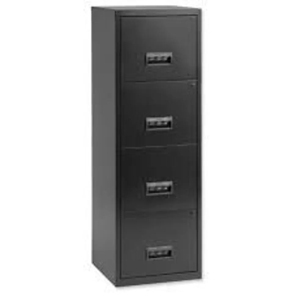 BOXED PIERRE HENRY A4 4 DRAWER MAXI FILING CABINET BLACK (1 BOX)