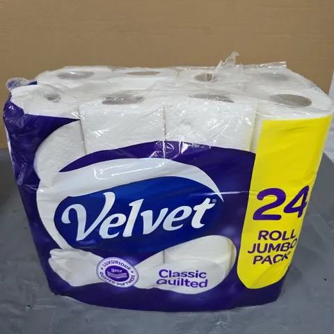 VELVET CLASSIC QUILTED TOILET TISSUE – 24 ROLL JUMBO PACK