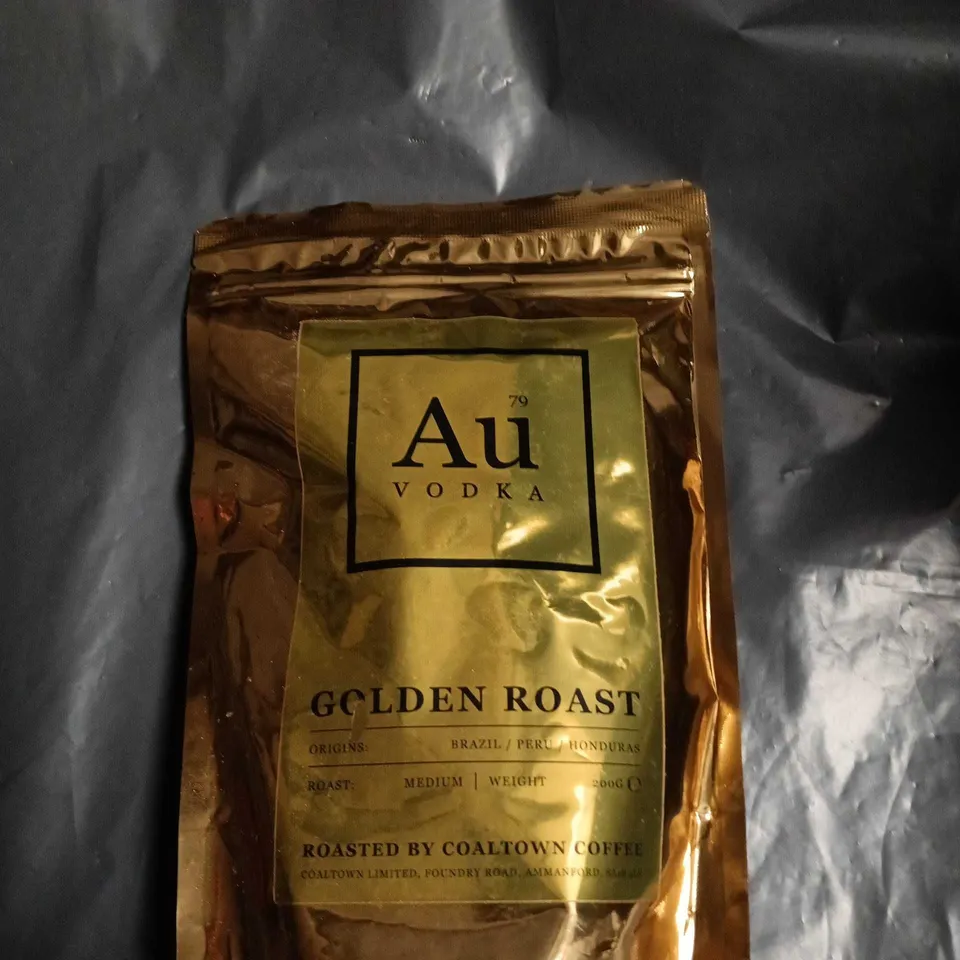 AU VODKA COALTOWN GOLDEN ROAST COFFEE – 200G BAG, MEDIUM ROAST, ORIGINS BRAZIL/PERU/HONDURAS