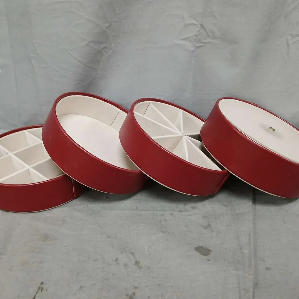 UNBRANDED SEGMENTED JEWELLERY/TRINKET STORAGE BOX IN BURGUNDY