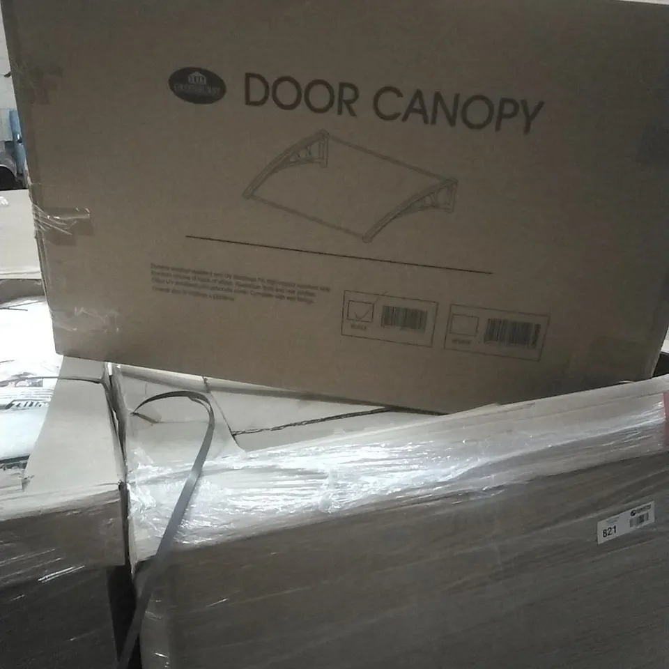 PALLET OF ASSORTED DIY, HOME IMPROVEMENT AND BUILDING PRODUCTS TO INCLUDE; DOOR CANOPY, BUBBLE WRAP, PERMANENT POTHOLE REPAIR ETC