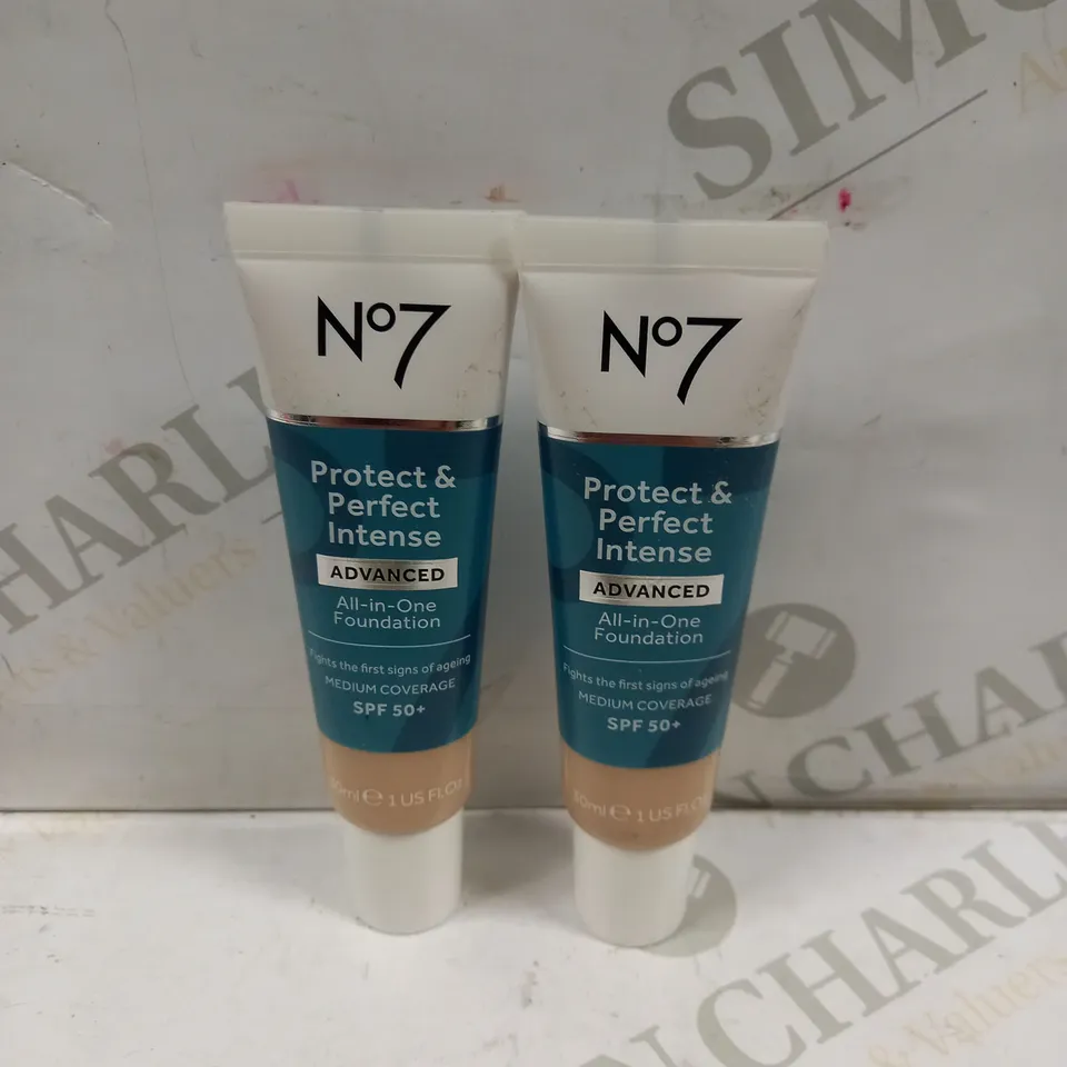 SET OF OF 2 NO7 PROTECT & PERFECT INTENSE ALL-IN-ONE FOUNDATION - COOL VANILLA 2 X 30ML