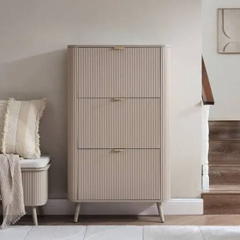 BOXED DUSK HATTIE SHOE CABINET - TAUPE (2 BOXES)