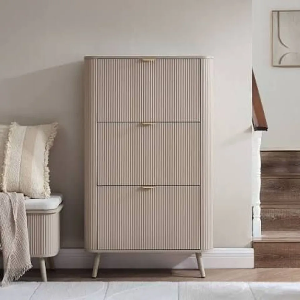 BOXED DUSK HATTIE SHOE CABINET - TAUPE (2 BOXES)