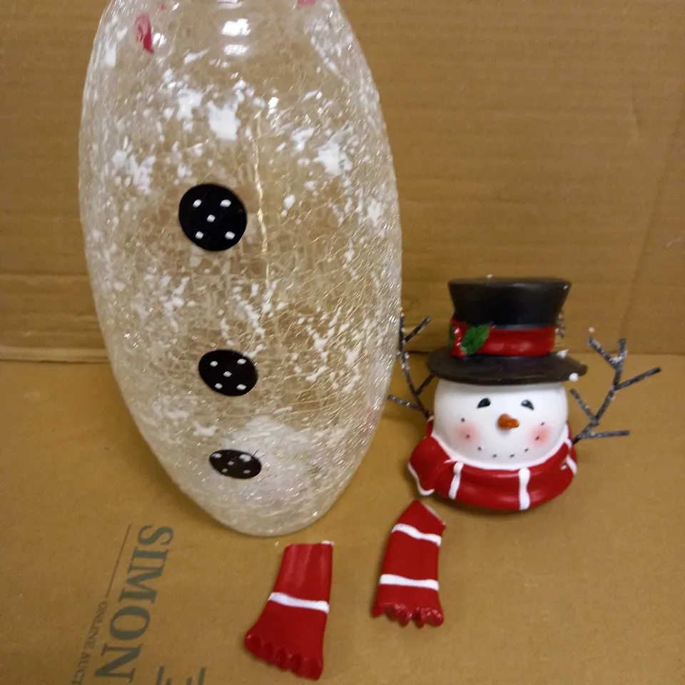FESTIVE PRE-LIT LARGE GLASS CHRISTMAS CHARACTER