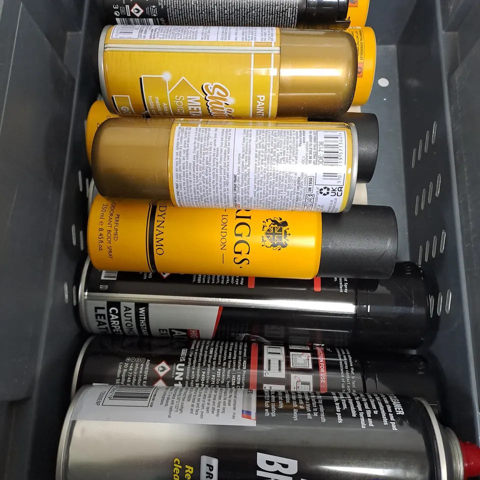 ASSORTED AEROSOLS TO INCLUDE BODY SPRAY , SPRAY PAINT , HEAVY DUTY CLEANER ,  ETC - COLLECTION ONLY 
