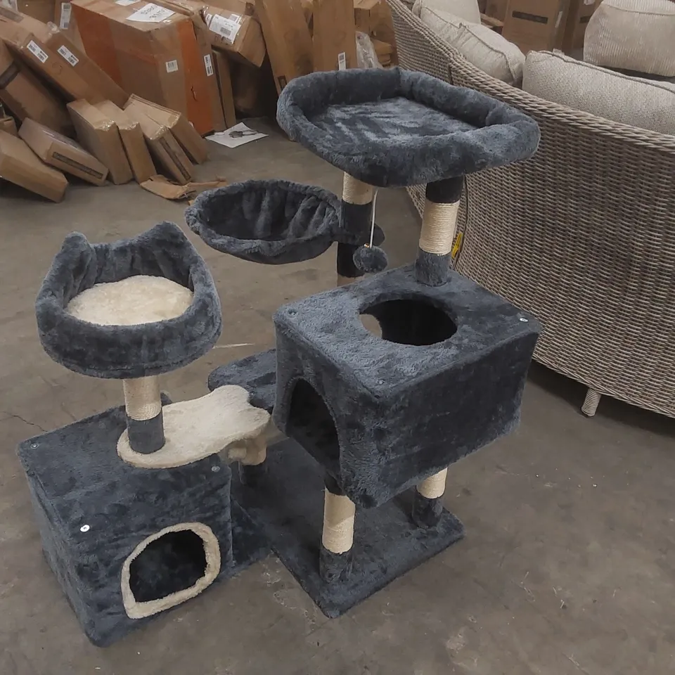 LARGE FLUFFY MULTI-LAYER CAT TREE WITH SCRATCH POSTS