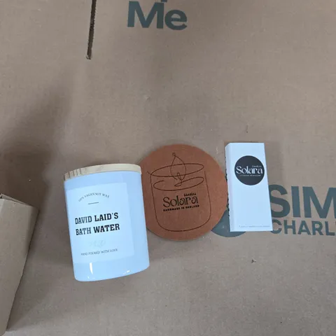 DAVID LAID'S BATH WATER SOY CANDLE + SOLARA MATCHES