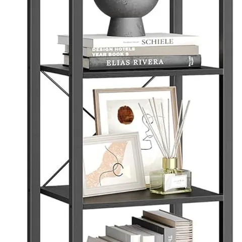 BOXED VASAGLE 6-TIER BOOKSHELF, BOOKCASE, SHELVING UNIT - BLACK 