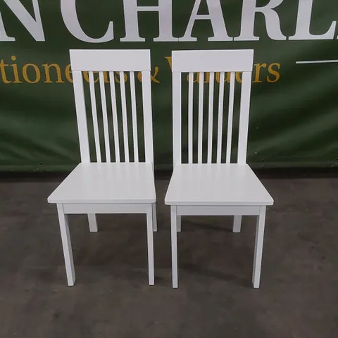 SET OF 2 OXFORD WHITE DINING CHAIRS 