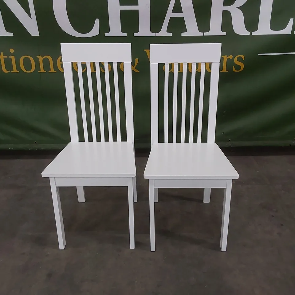 SET OF 2 OXFORD WHITE DINING CHAIRS 