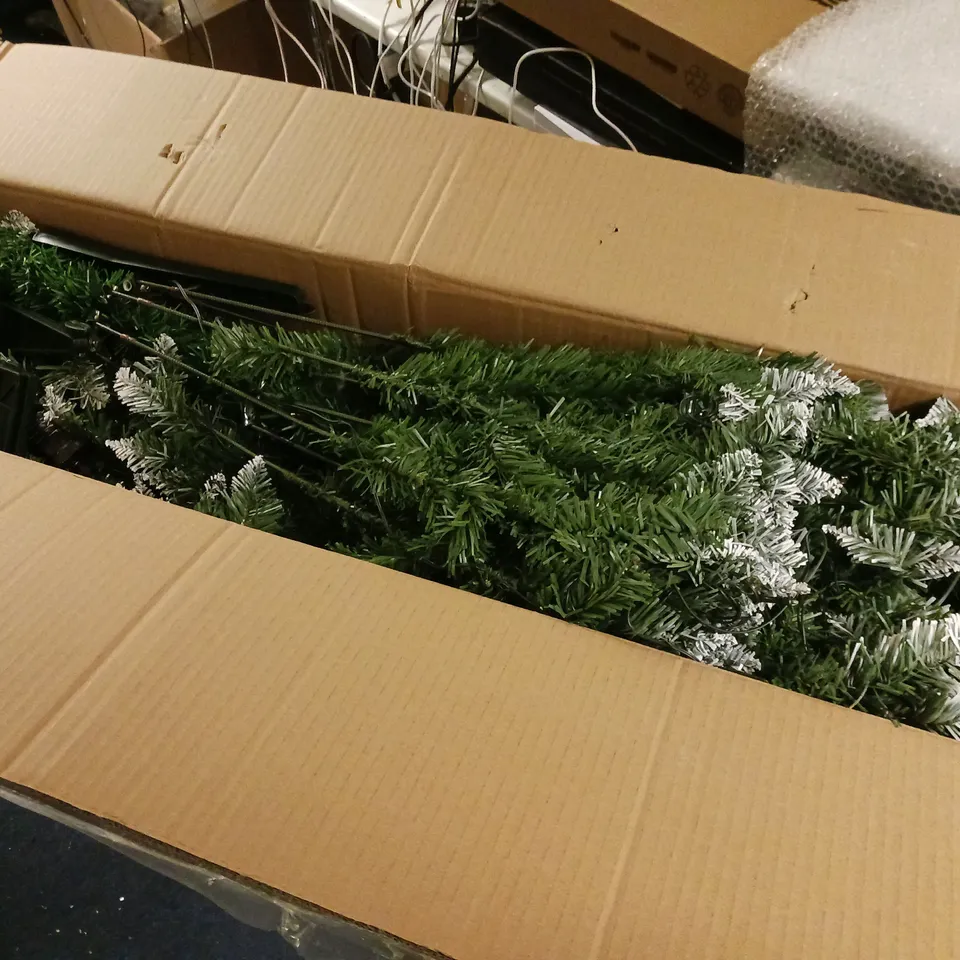 BOXED 7FT FROSTED PRE-LIT WARM WHITE LED TREE