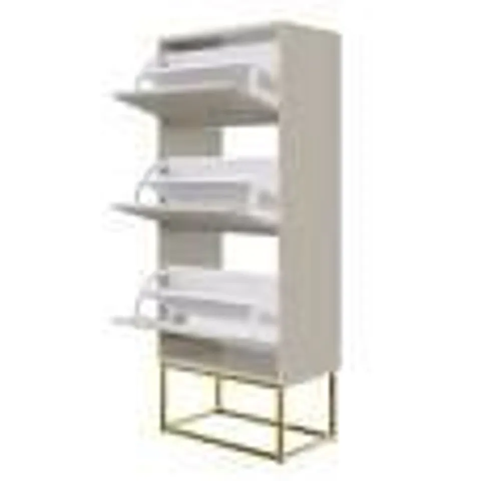BOXED VELDIO WALL-MOUNTED 3-TIER SHOE CABINET - 50CM