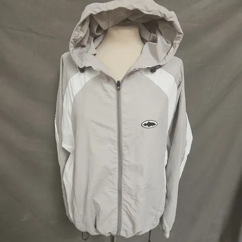 CORTEIZ LIFEWORK GREY HOODED WINDBREAKER JACKET – SIZE M 