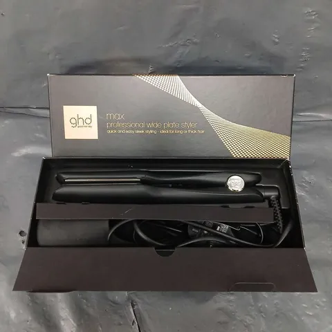 BOXED GHD MAX - WIDE PLATE HAIR STRAIGHTENER - BLACK