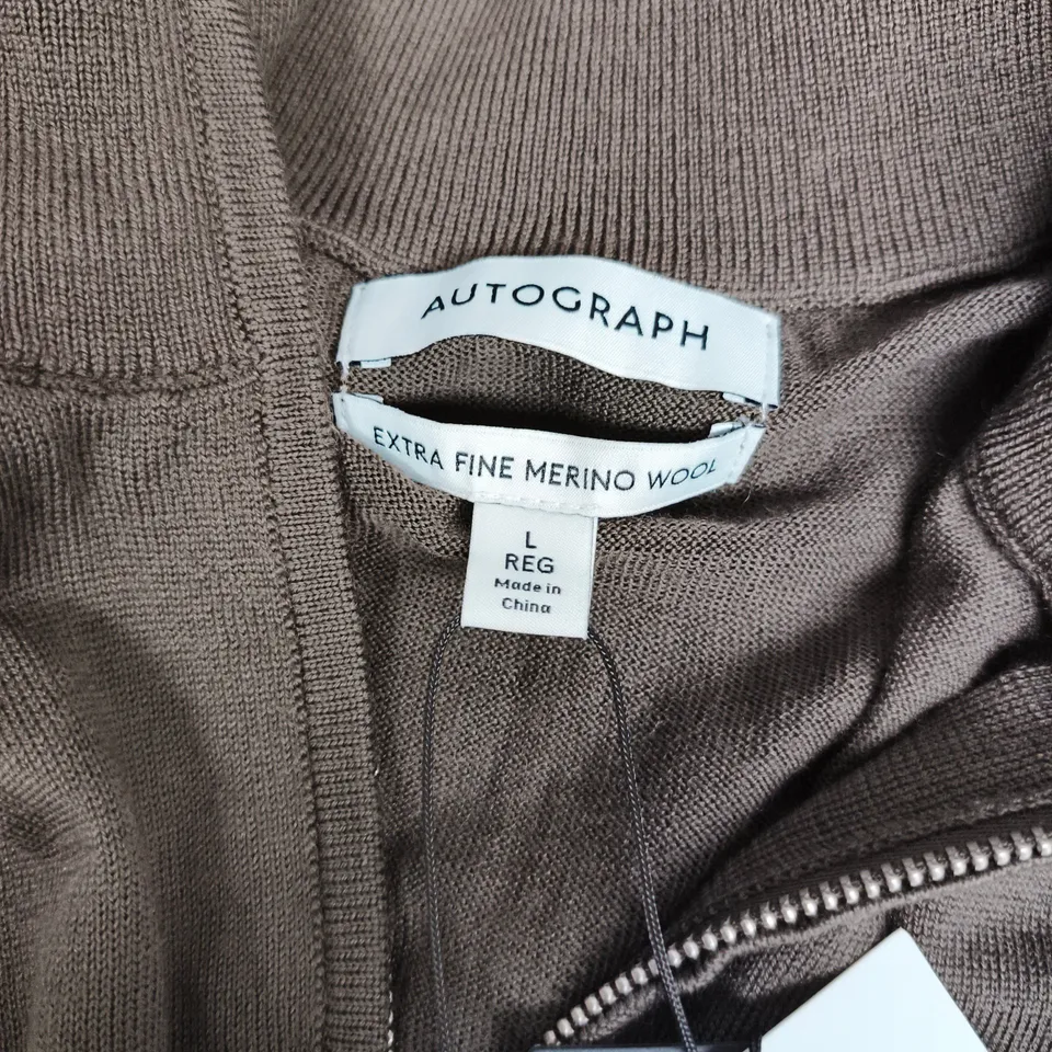 AUTOGRAPH EXTRA FINE MERINO WOOL HALF ZIP - LARGE