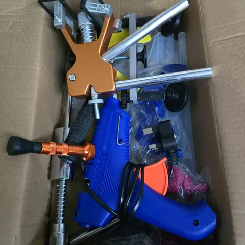 BLUE HOT GLUE GUN KIT WITH ACCESSORIES IN BOX