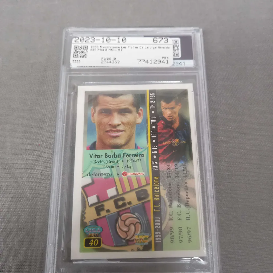 RIVALDO PSA GRADED 8 COLLECTABLE CARD