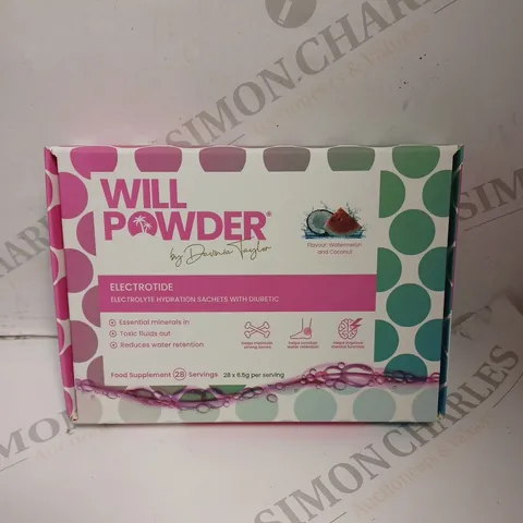 SEALED WILLPOWDER ELECTROTIDE HYDRATION SACHETS - 28 SERVINGS - WATERMELON COCONUT 