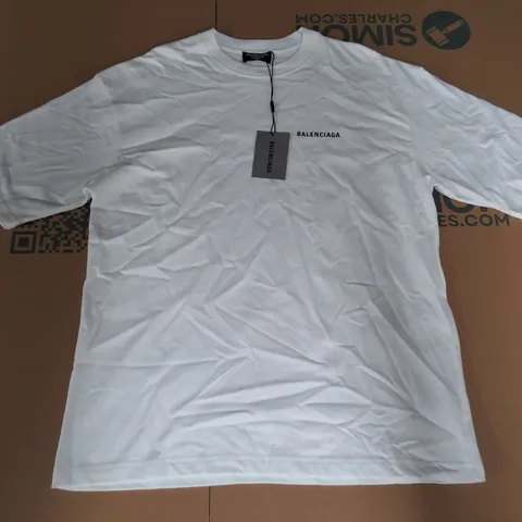 BALENCIAGA WARDROBE UNISEX WHITE CREW T-SHIRT - XS