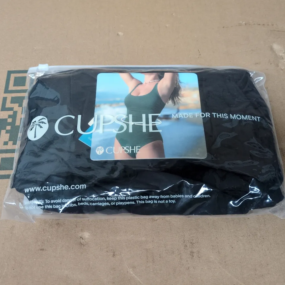 BAGGED CUPSHE LOVE BIRD SLIM & SCULPT ONE-PIECE SWIMSUIT IN BLACK - LARGE