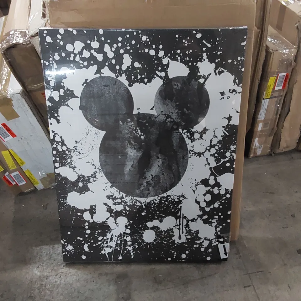 BOXED MICKEY MOUSE SPLATTER GRAPHIC ART PRINT ON WRAPPED CANVAS (1 BOX)