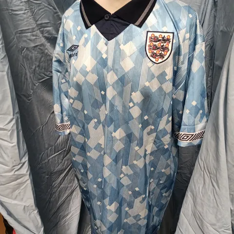 ENGLAND NATIONAL TEAM FOOTBALL SHIRT β UMBRO, LIGHT BLUE GEOMETRIC PATTERN, 2XL