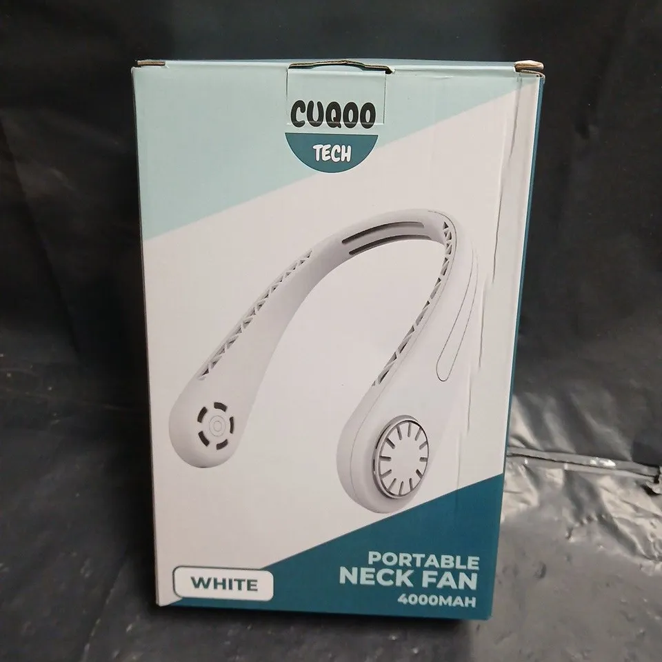 CUQOO PORTABLE NECK FAN – WHITE (4000MAH)