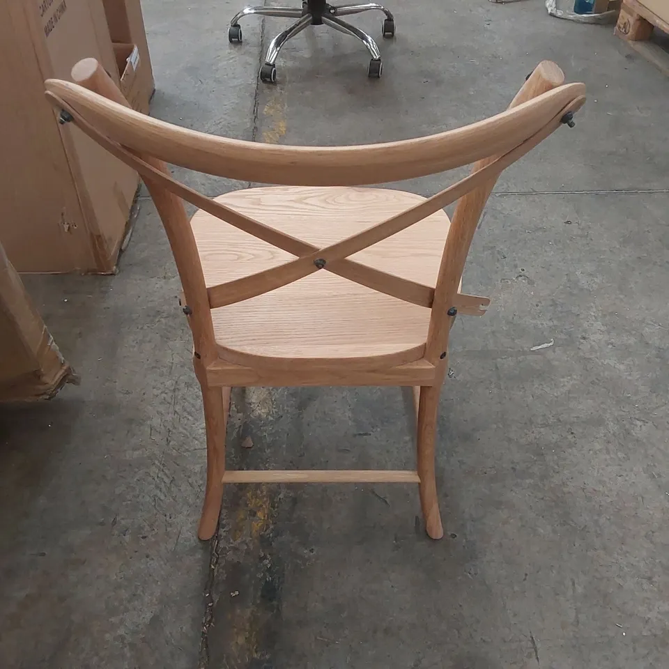 FERNDALE CROSS BACK DINING CHAIR - NATURAL OAK