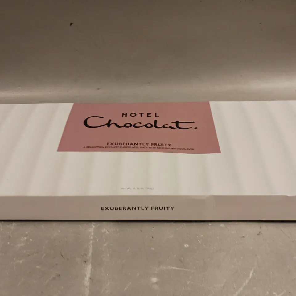 BOXED SEALED HOTEL CHOCOLAT EXUBERANTLY FRUITY CHOCOLATE SELECTION BOX - 345G 