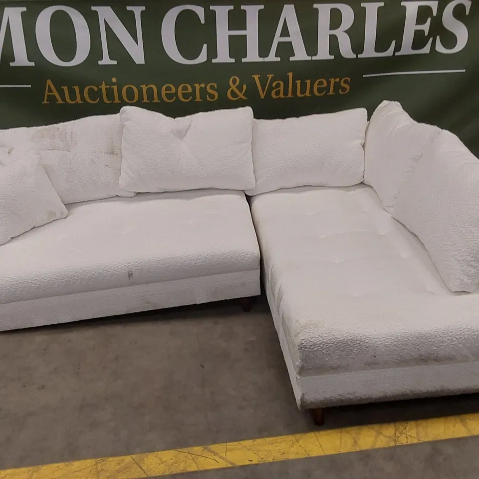 RUNE FABRIC CORNER SOFA - CREAM RRP £1099