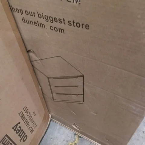 BOXED LARSON 3 DRAWER CHEST WHITE (1 BOX)