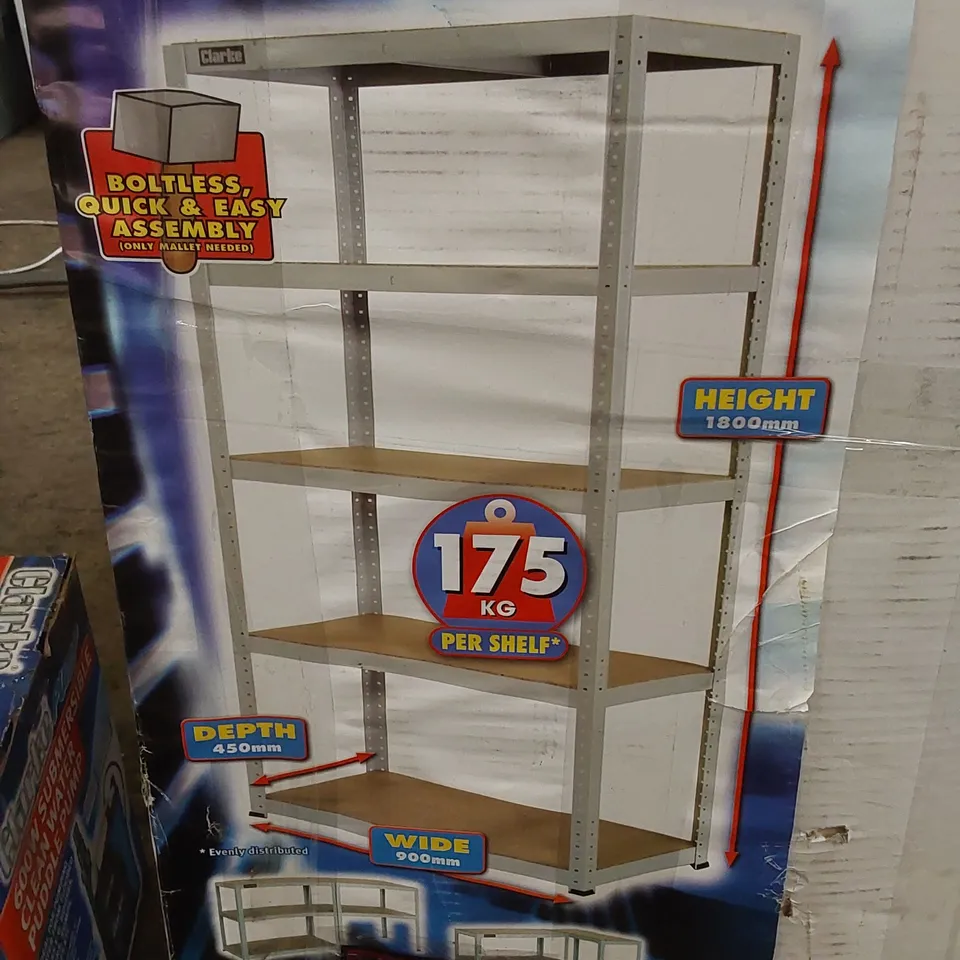 BOXED CLARKE 5 SHELF BOLTLESS SHELVING UNIT