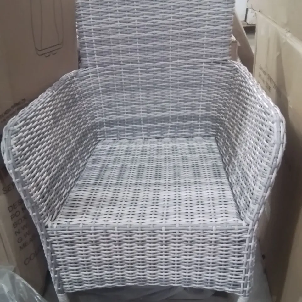 RATTAN SINGLE GARDEN FURNITURE CHAIR WITH CUSHIONS