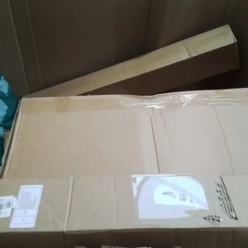 PALLET OF ASSORTED HOUSEHOLD GOODS AND PRODUCTS TO INCLUDE;RADIATOR,AXLE SHATTERED,WALKING PAD