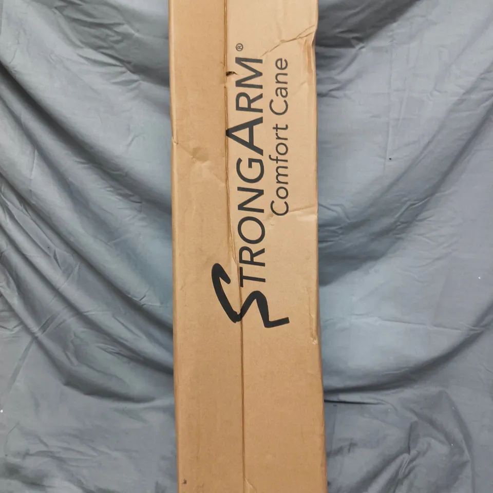 STRONG ARM COMFORT CANE WITH STANDING BASE & LIGHT IN BLACK