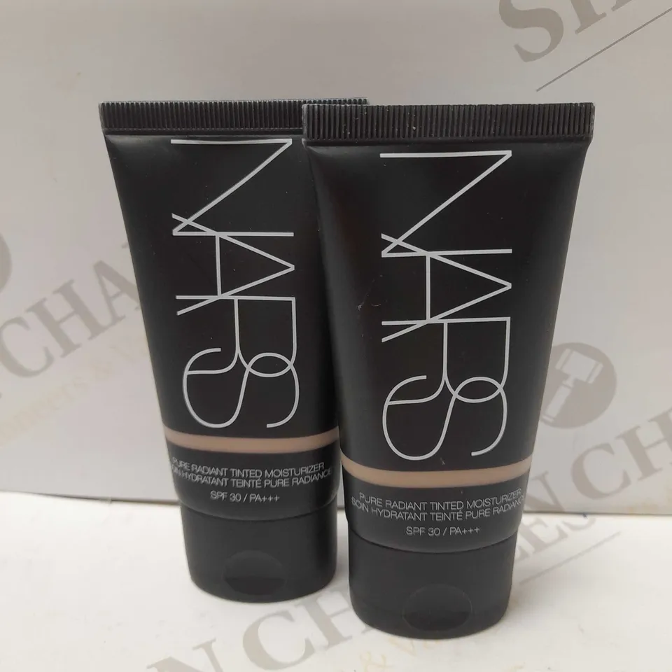 LOT OF 2 X 50ML NARS PURE RADIANT TINTED MOISTURIZER SPF30 - MEDIUM-DEEP 2 MARRAKESH & MEDIUM-DEEP 3 HAVANA 
