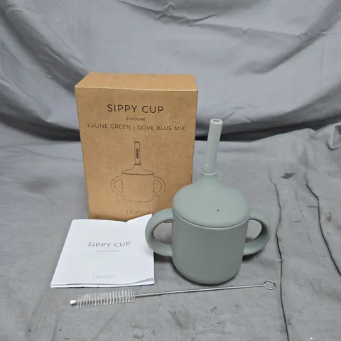 LIEWOOD SIPPY CUP SILICONE – FAUNE GREEN / DOVE BLUE MIX
