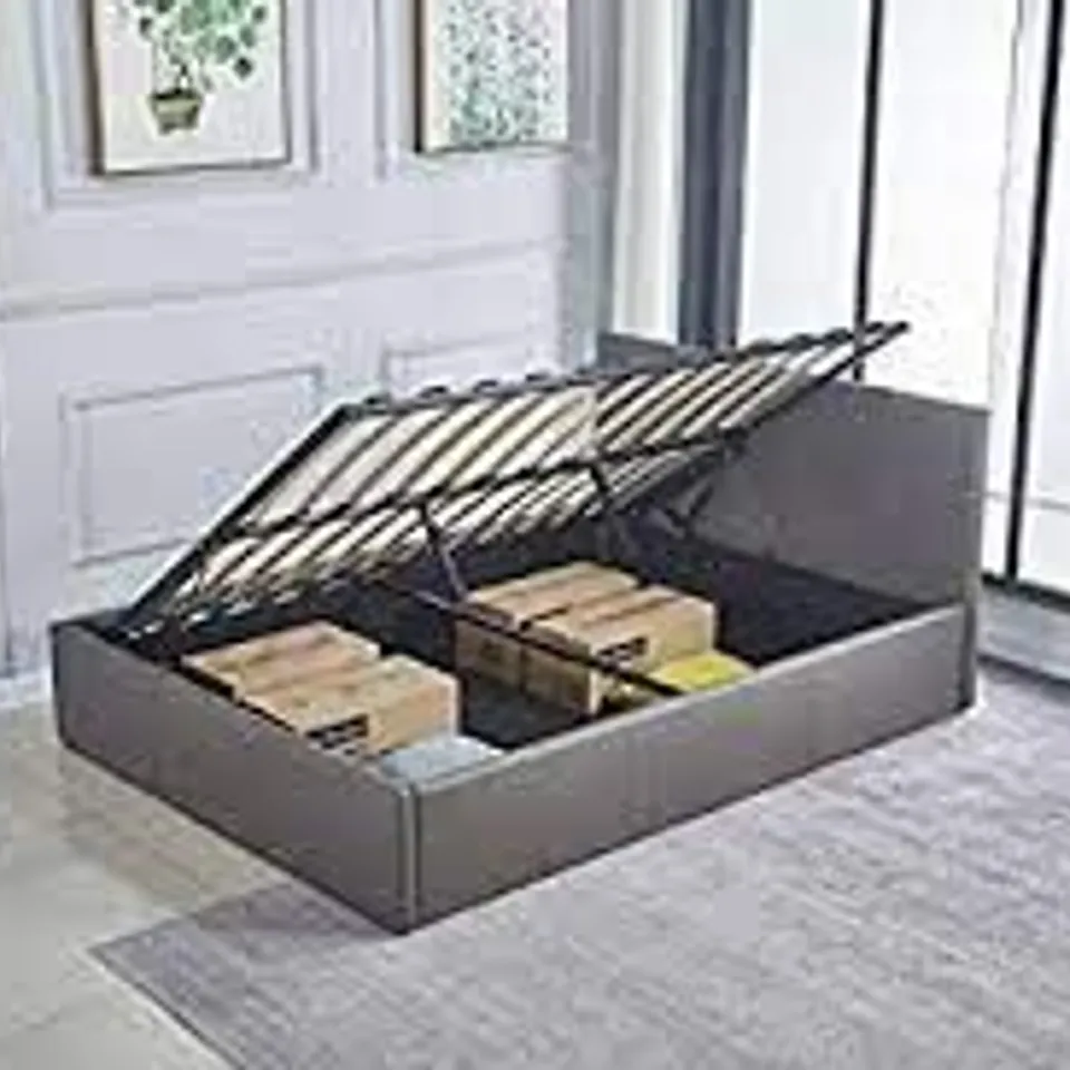 BOXED KOSY KOALA FABIO SIDE LIFT STORAGE BED SMALL DOUBLE GREY (3 BOXES)