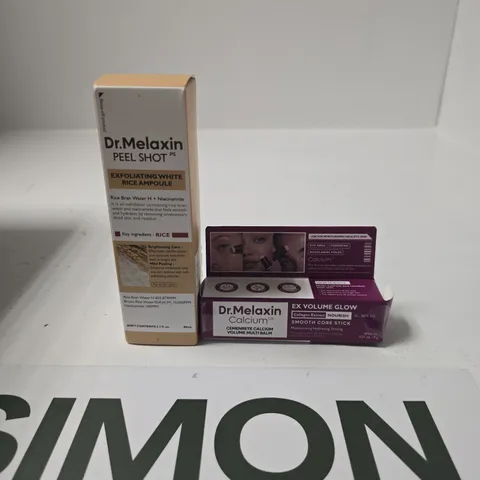 DR. MELAXIN PEEL SHOT PS EXFOLIATING WHITE RICE AMPOULE & CALCIUM VOLUME GLOW SKINCARE SET