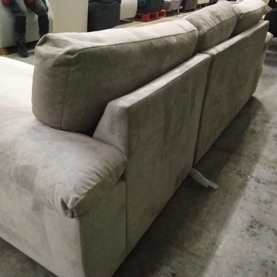 ELIZA RIGHT HAND 3 SEATER FABRIC CHAISE SOFA - BEIGE RRP £1149