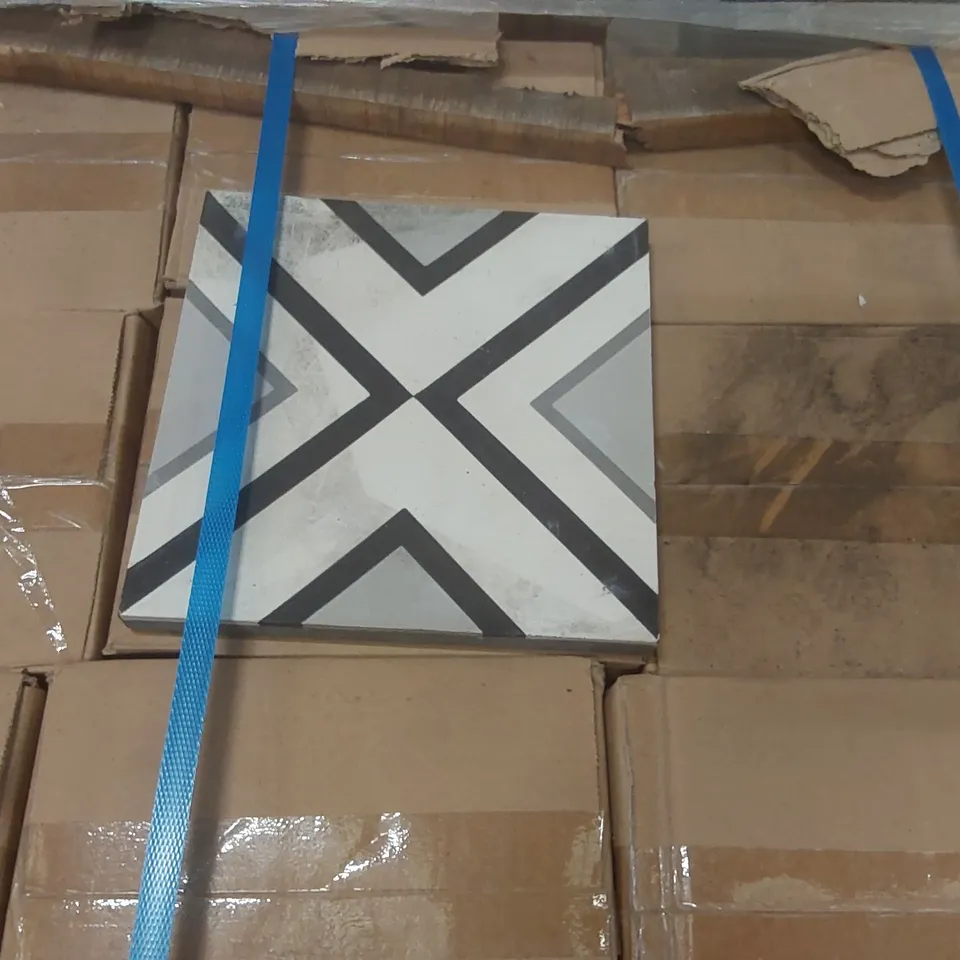 PALLET CONTAINING APPROXIMATELY 64x BOXES OF 9pcs ENCAUSTIC MIXED 20 x 20cm TILES