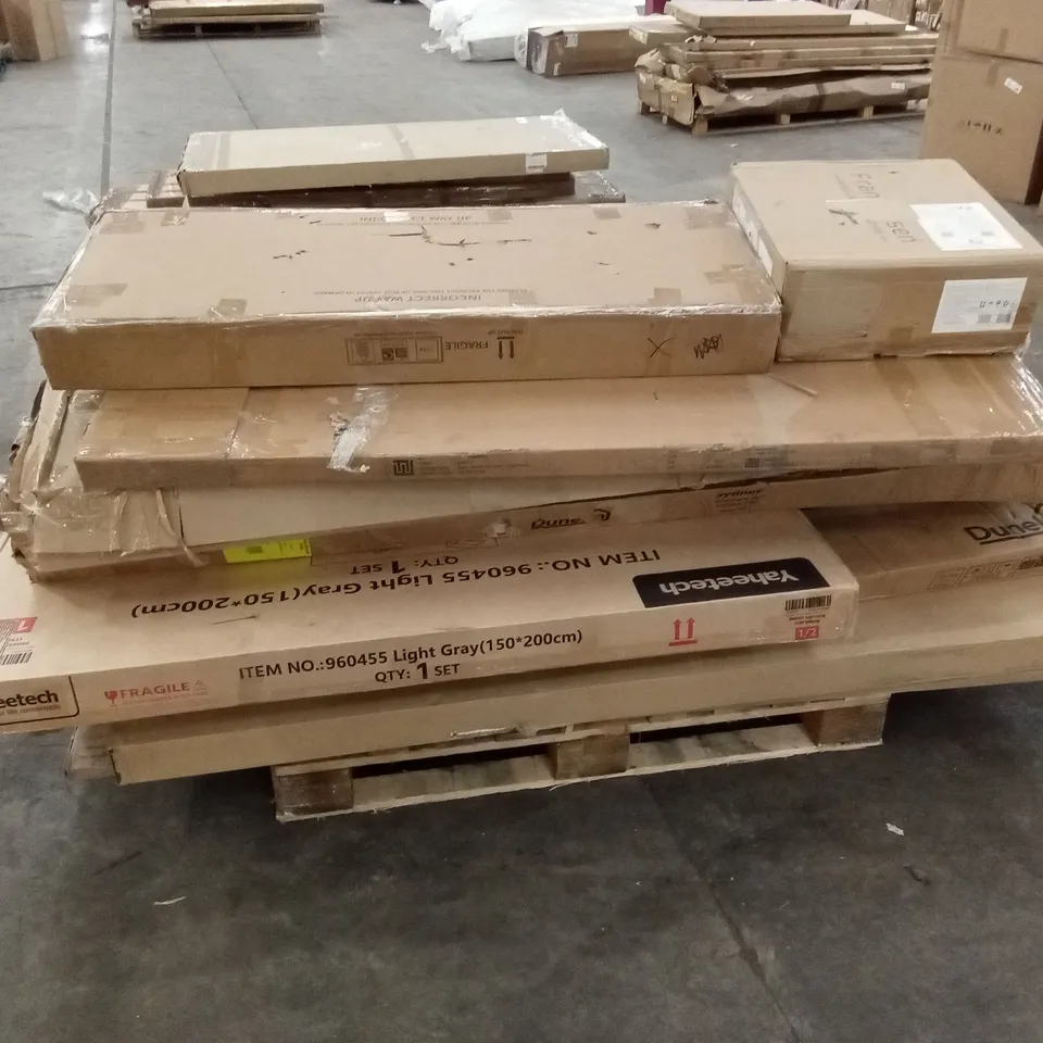 PALLET OF ASSORTED INCOMPLETE DESIGNER FURNITURE AND FURNITURE PARTS