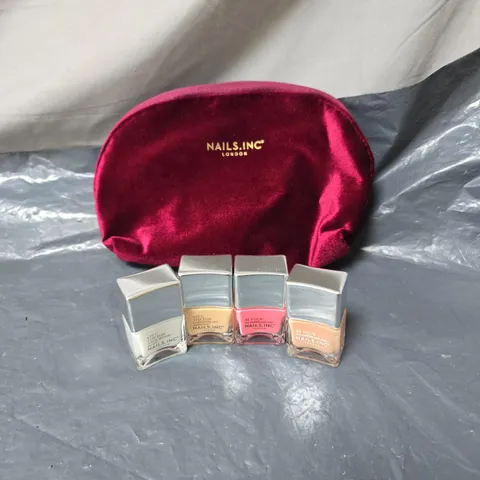 NAILS INC LONDON 4 X NAIL PRODUCTS SET WITH BAG UNBOXED